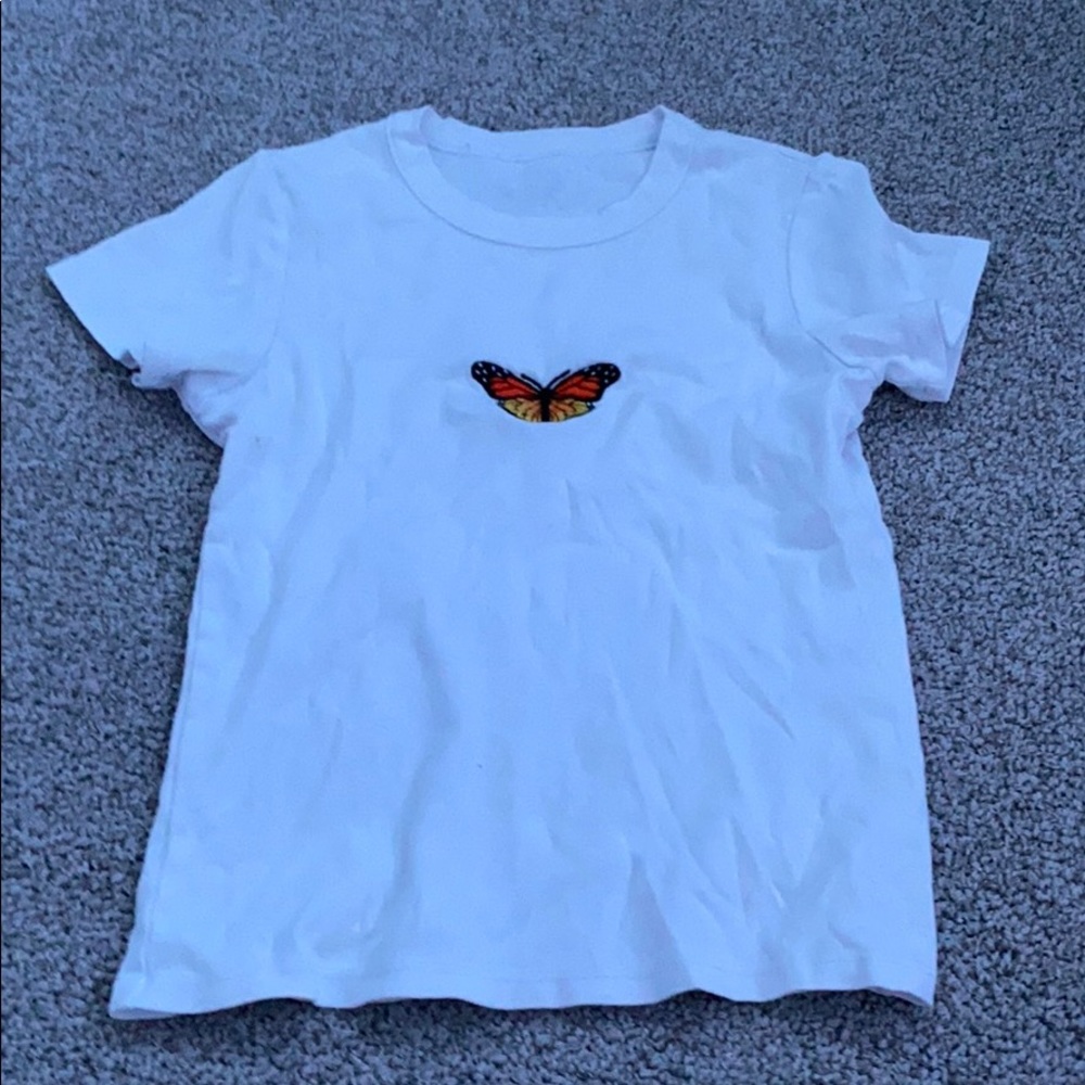 butterfly white tee